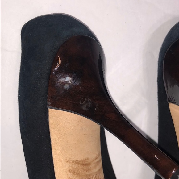 Kate Spade black suede high heels shoes size 8 1/2 - Picture 8 of 8